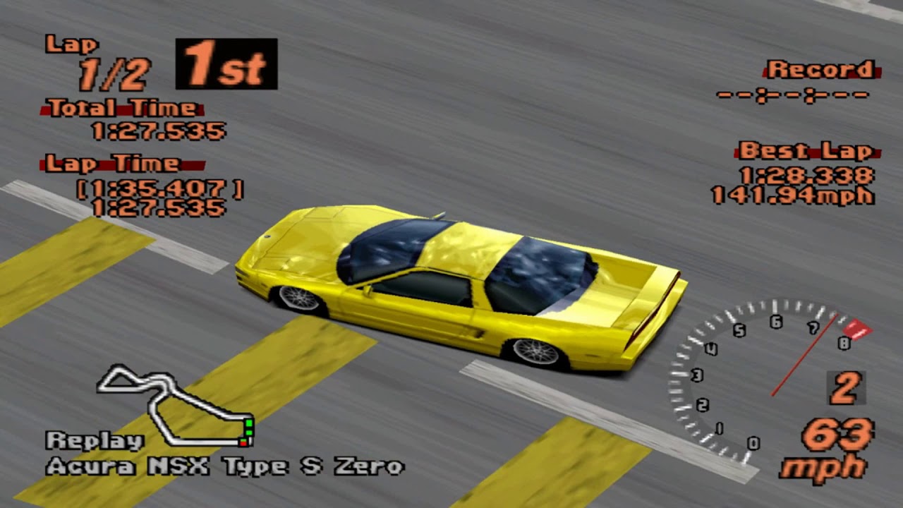 Gran Turismo 2 – Honda NSX vs Ford GT40 – Rome Circuit