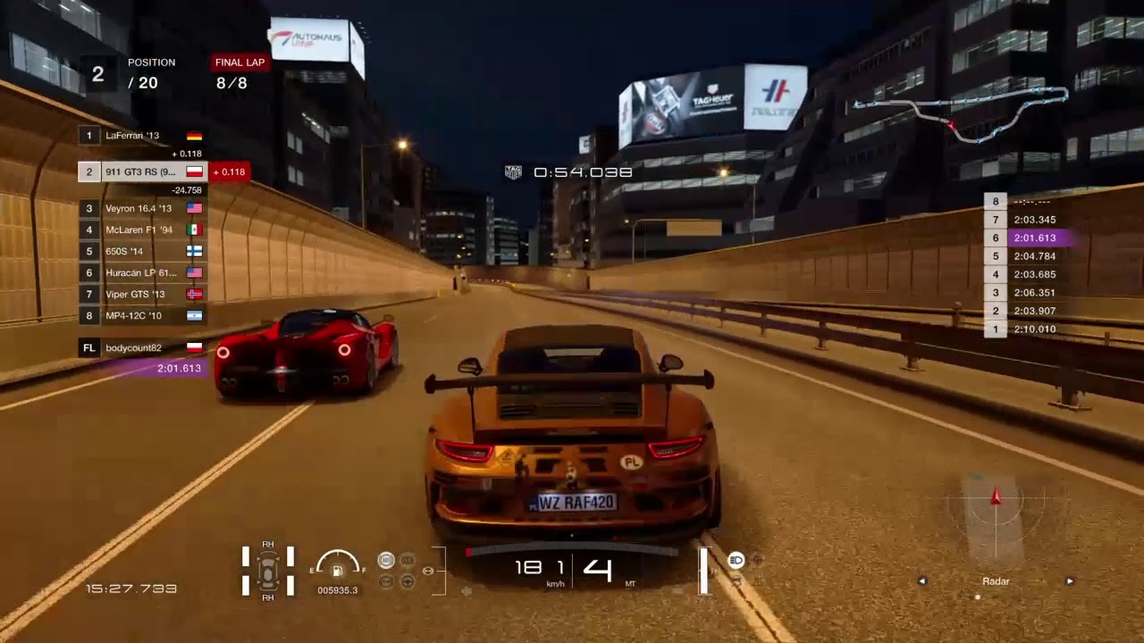 Gt sport 911 gt3rs vs Laferrari(n500 vs n1000)