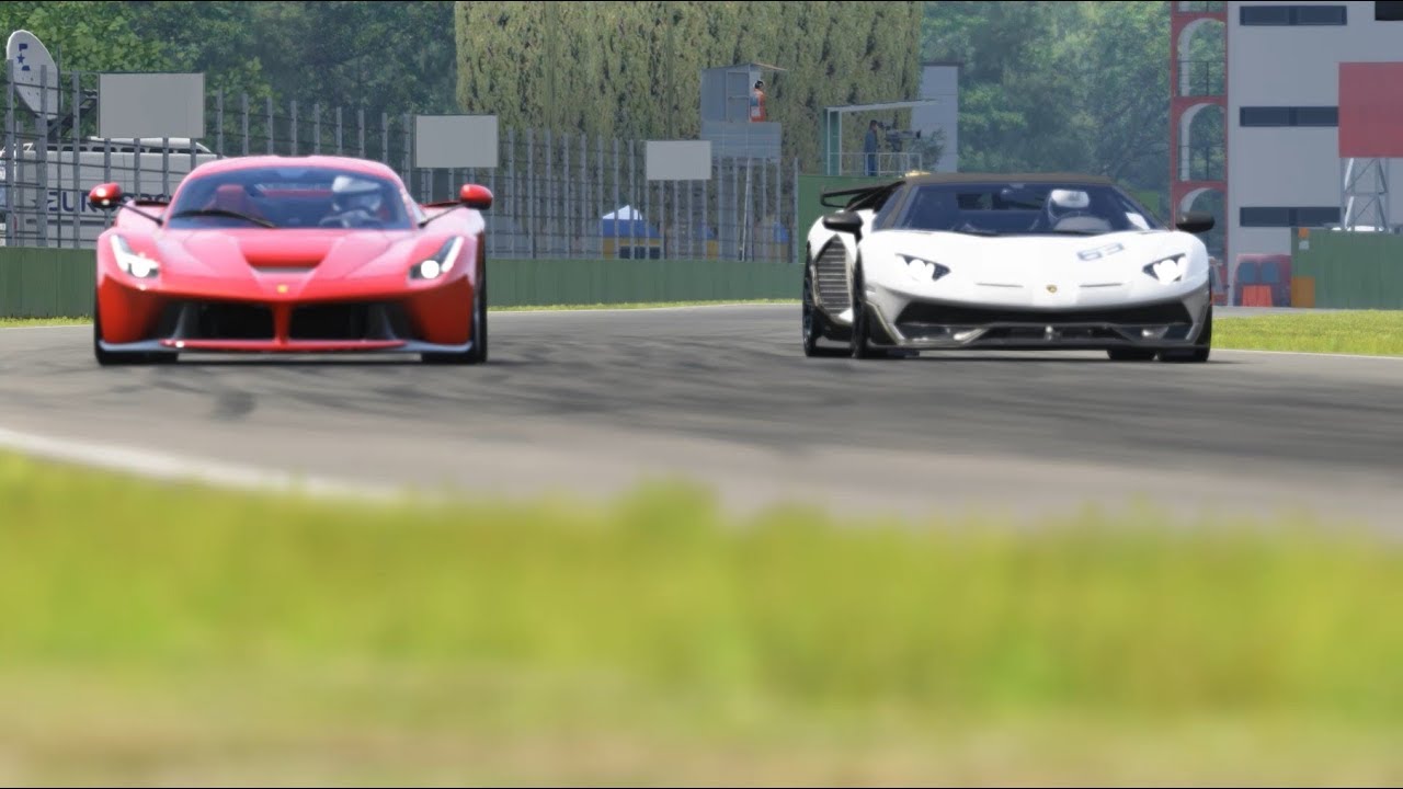 Lamborghini Aventador SVJ 63 vs Ferrari LaFerrari at Imola