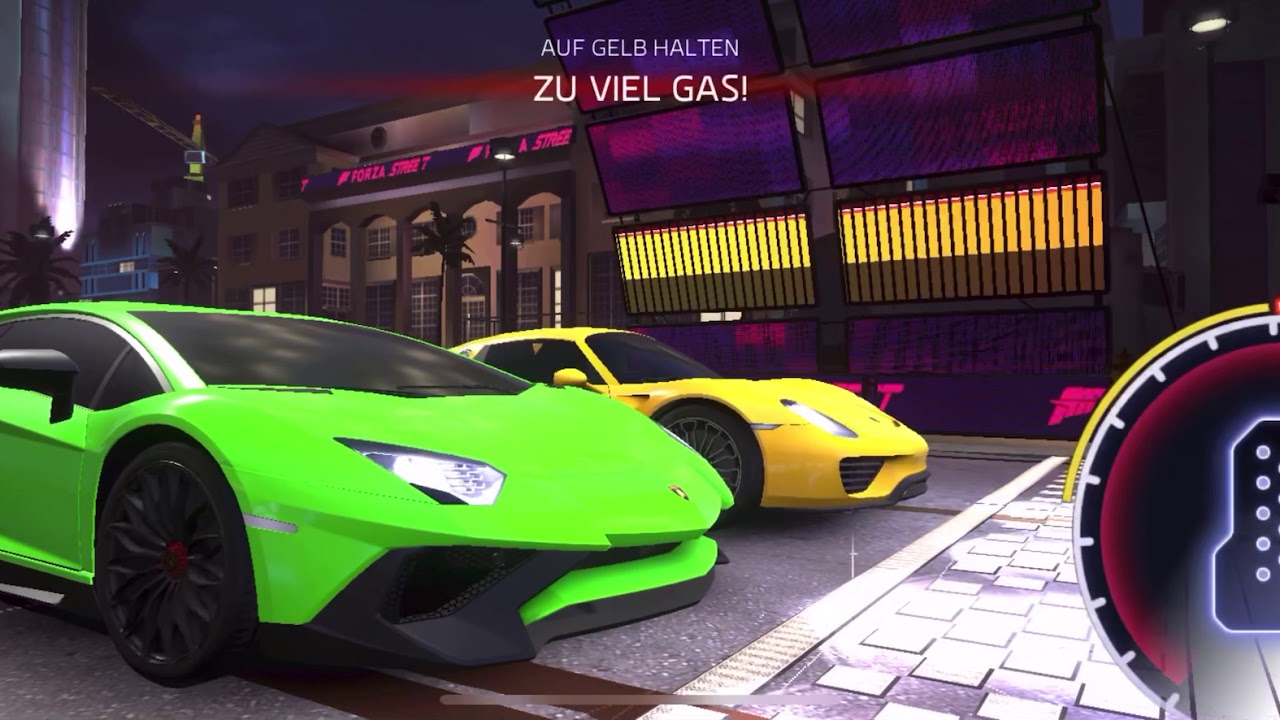 Lamborghini Aventador vs Porsche 918 Spyder Forza Horizon Street Miami USA Race Drag Race