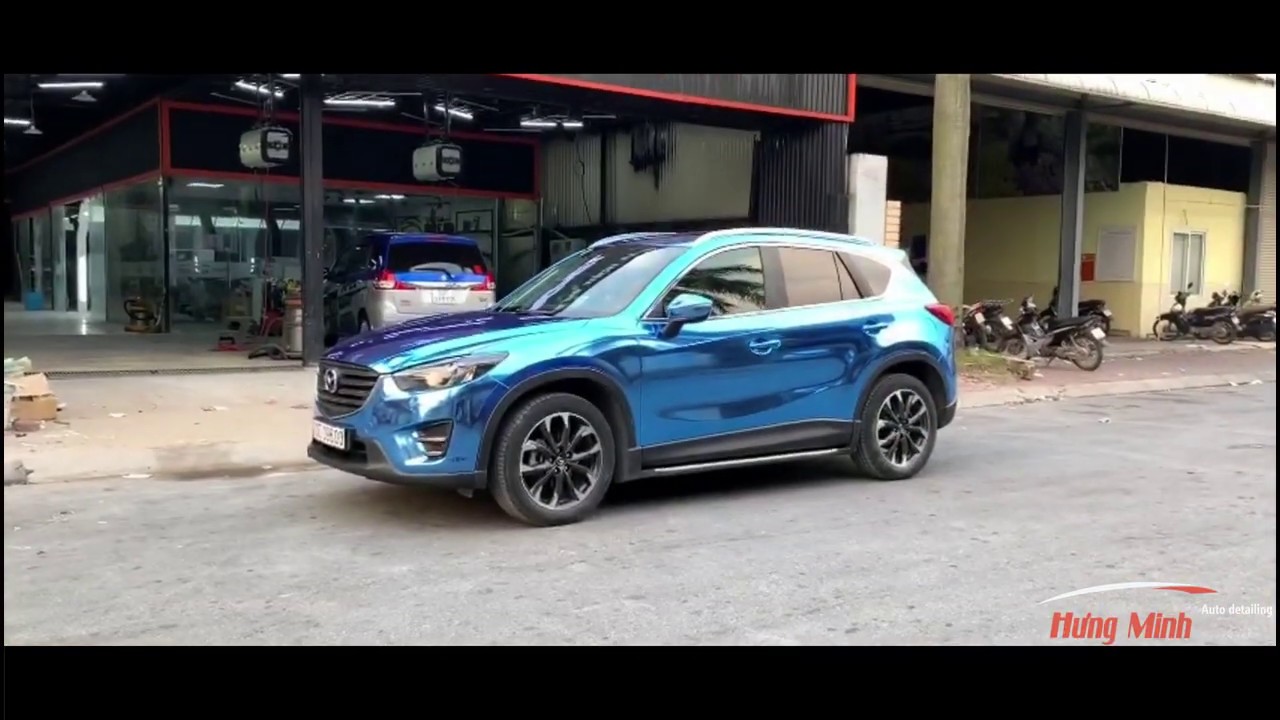 Mazda CX5 dán dổi màu xanh dương bóng – Mazda CX5 wrap blue chrome