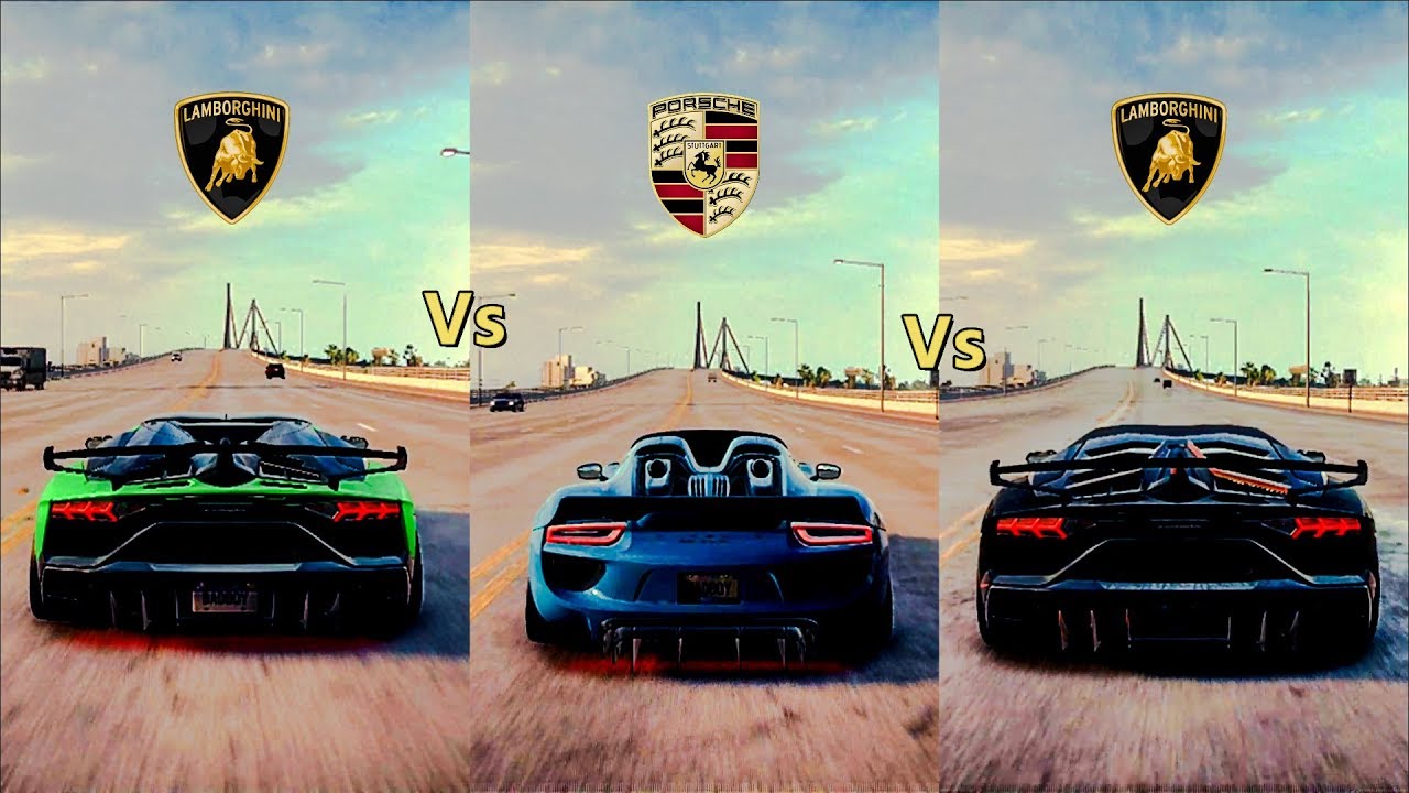 NFS Heat Drag Race: Aventador Svj Coupe Vs Porsche 918 Spider Vs Aventador Svj Roadster