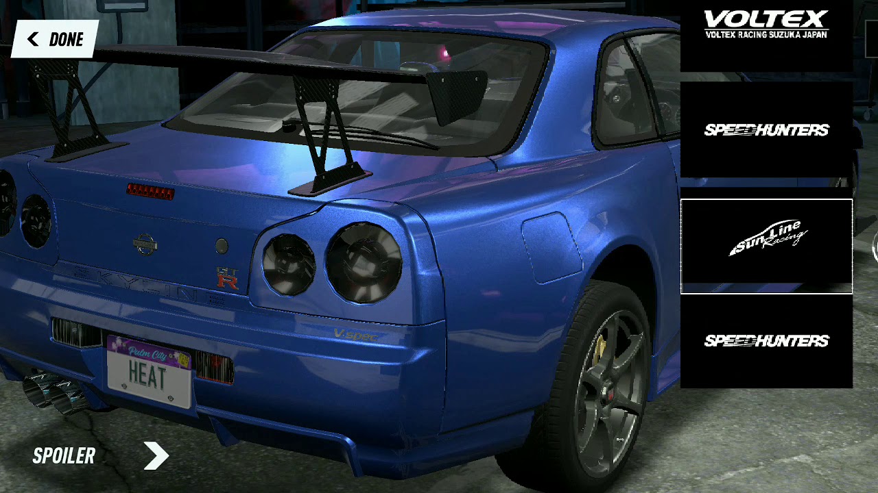 Need For Speed Heat mobile Nissan Gtr R34 customization
