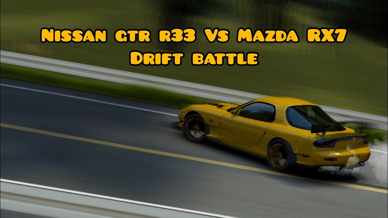 Nissan gtr r33 vs Mazda RX7 drift (Assoluto Racing)