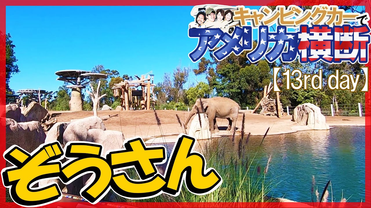 アメリカ横断 サンディエゴ動物園のぞうさん☆キャンピングカー旅【12日目】