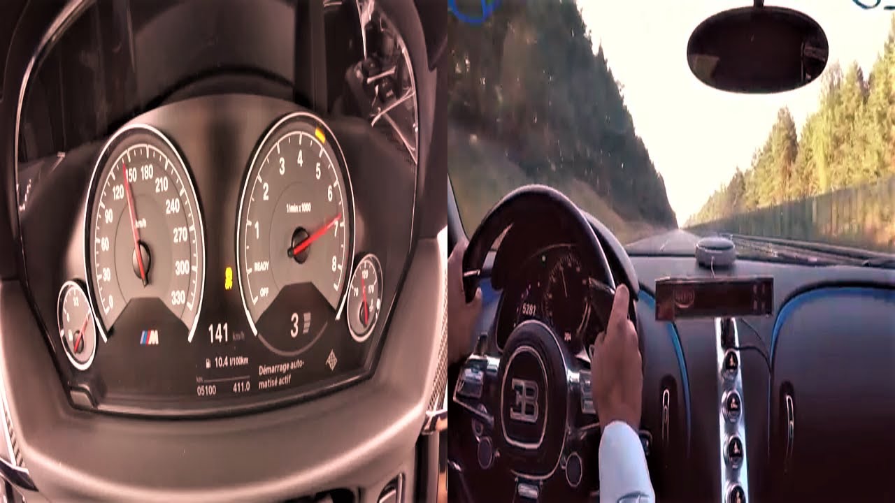 2016 Bugatti Chiron vs 2016 BMW M4 | Accelelration 0 – 300 km/h