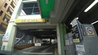 【4K】名鉄協商パーキング池田公園屋上立体駐車場(入庫⇒出庫)【車載動画】愛知県名古屋市中区。Rooftop multistory parking lot