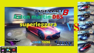 Asphalt 8 , multiplayer with the Aston martin DBS Superleggera (multiplayer tuning )