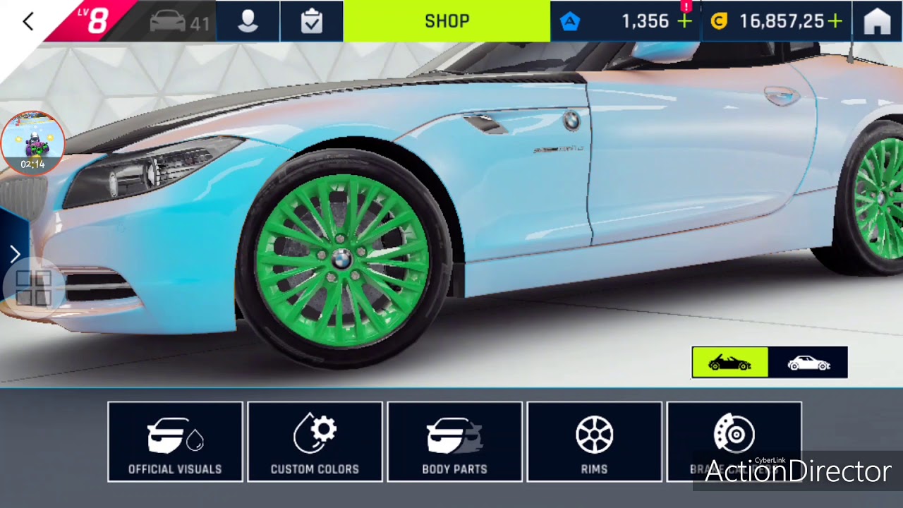 Asphalt 9 Legends - BMW Z4 LCI E89 customise the car colours and body parts