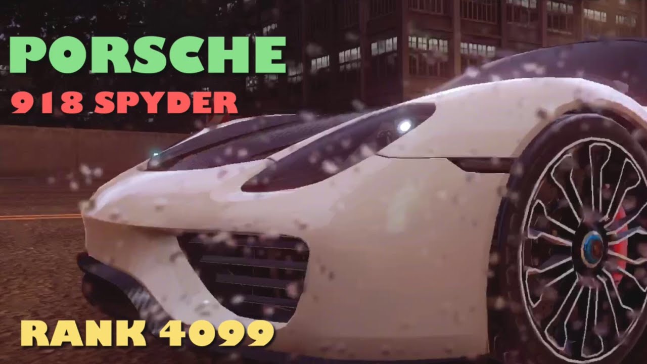 Asphalt 9 Porsche 918 Spyder 4099 test max car