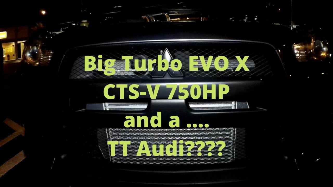 Audi TT / Big single turbo EVO X / 750hp Cadillac CTS-V have some fun in Mexico