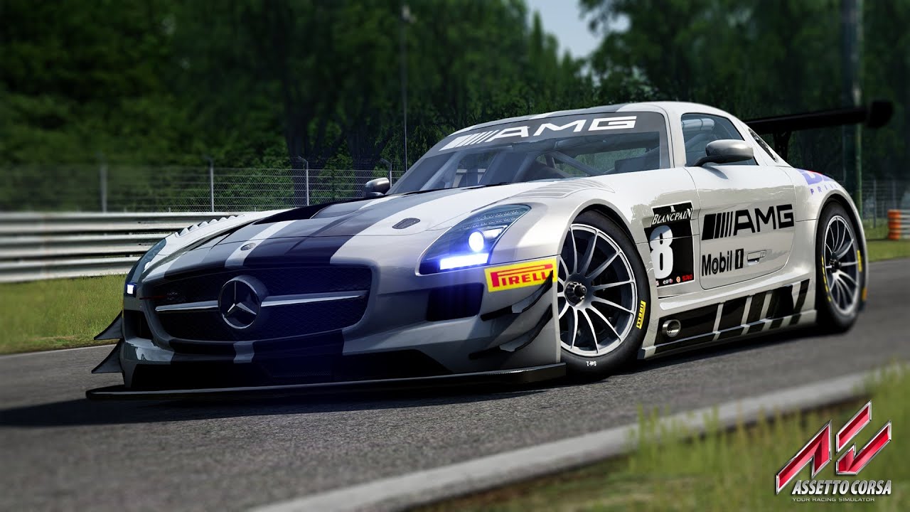 DRIVING A MERCEDES-BENZ SLS AMG IN ASSETO CORSA (THRUSTMASTER T150 PRO)