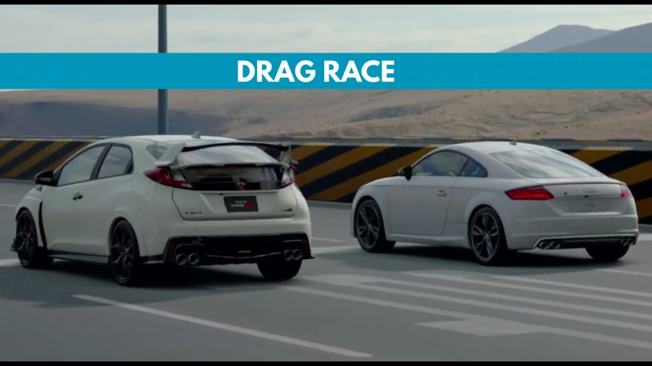 Drag Race Honda civic Vs Audi TT RS