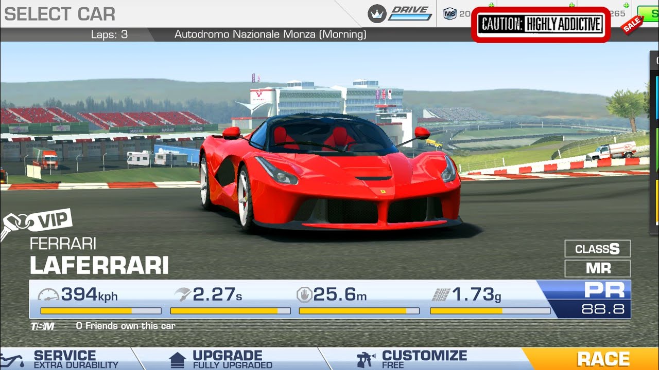 FERRARI LAFERRARI || REAL RACING 3 || TOP SPEED 394+ SUPERCAR RACING LAP 3 GAMEPLAY