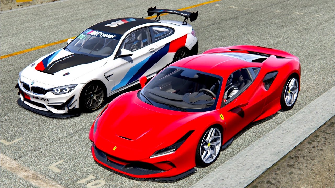 Ferrari F8 Tributo vs BMW M4 GT4 – Top Gear Track