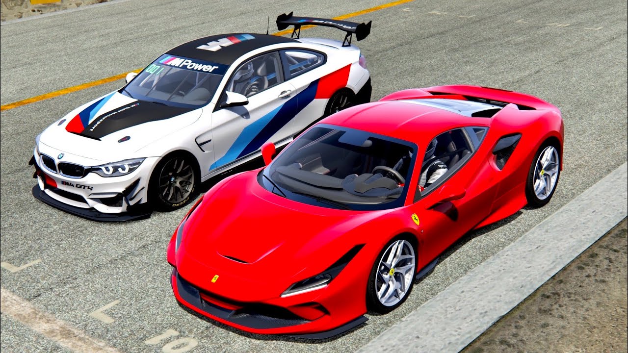 Ferrari F8 Tributo vs BMW M4 GT4 - Top Gear Track
