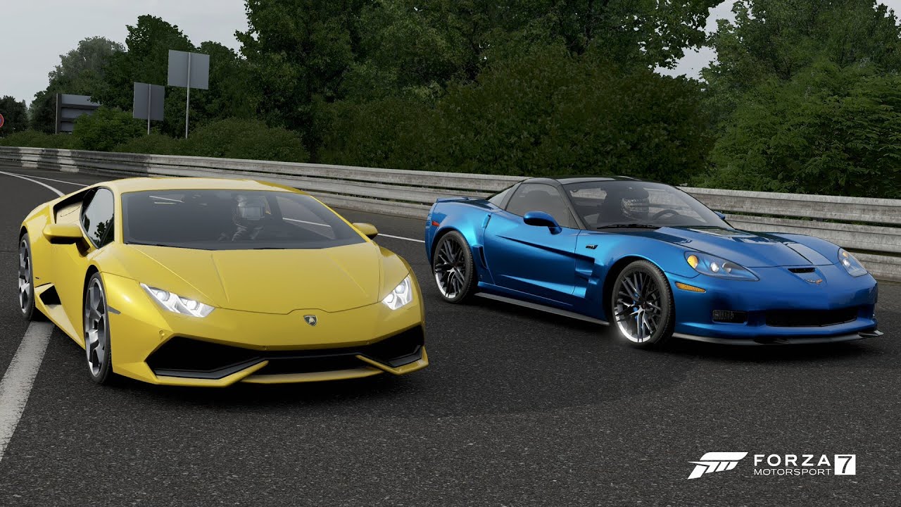 Forza 7 Drag race: Corvette C6 Zr1 vs Lamborghini Huracan LP610-4