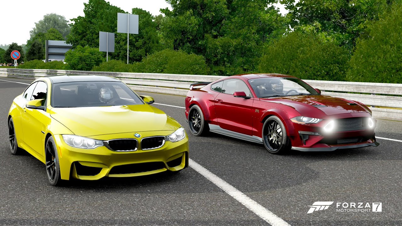 Forza 7 Drag race: Ford Mustang RTR Spec 5 vs BMW M4