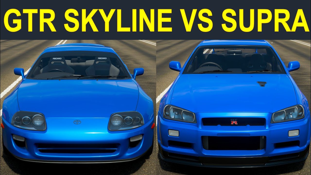 Forza Horizon 4: Toyota Supra RZ vs. Nissan R34 Skyline GT-R Drag Race