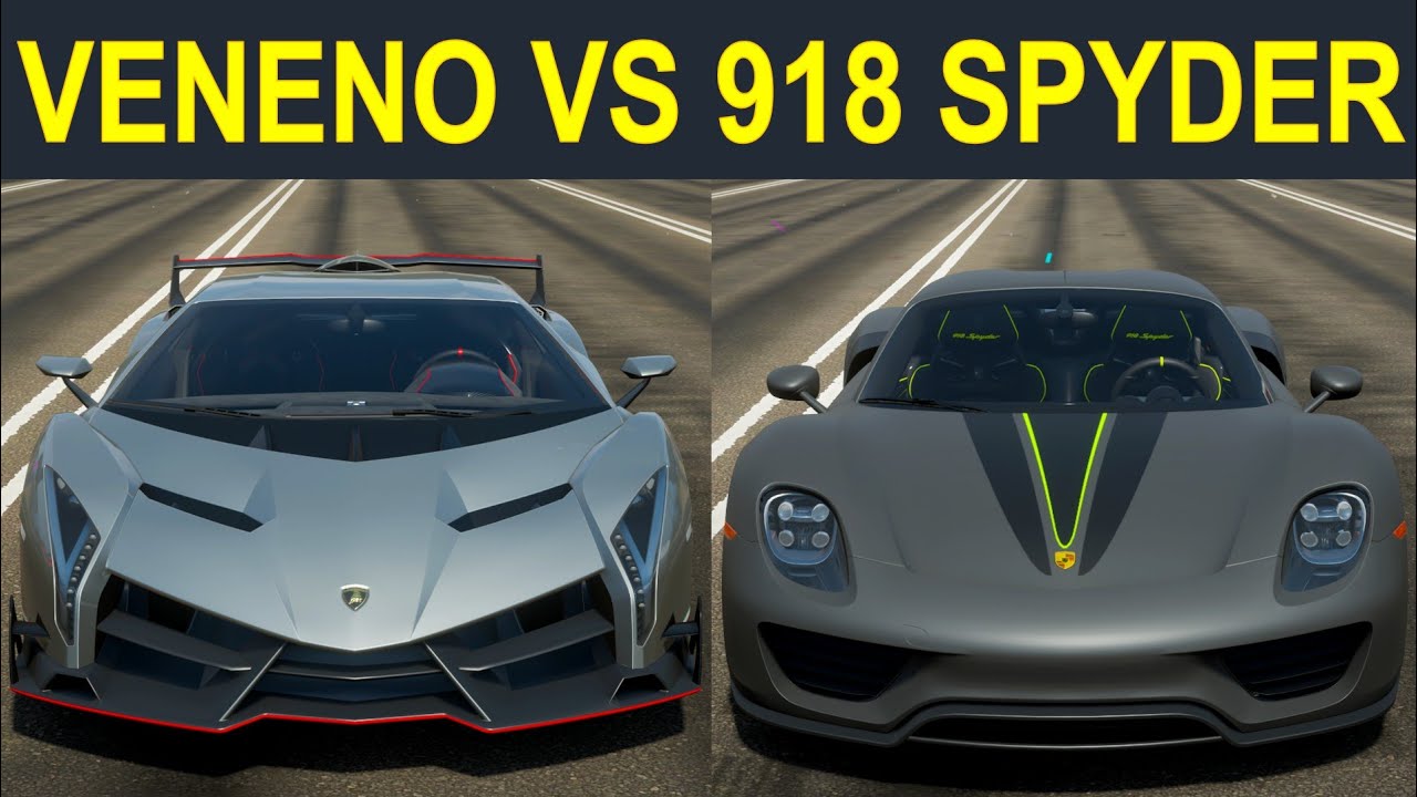 Forza Horizon 4: Ultimate Hypercar Drag Race! l Lamborghini Veneno vs. Porsche 918 Spyder