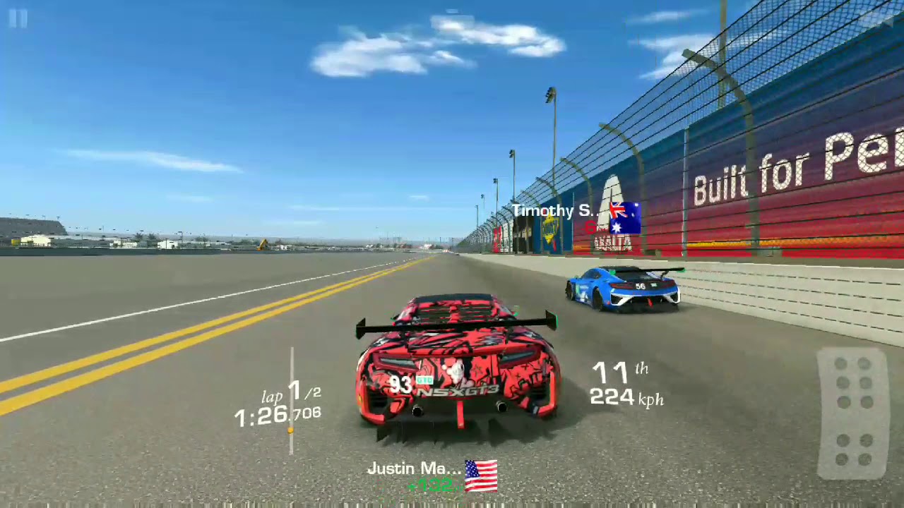 Honda NSX GT 3 on action game real racing 3 on android