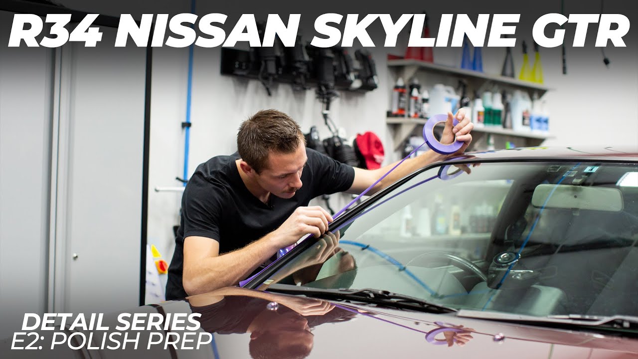 LZ R34 Nissan Skyline GTR Midnight Purple III Vspec Detail Series E2: Polish Prep