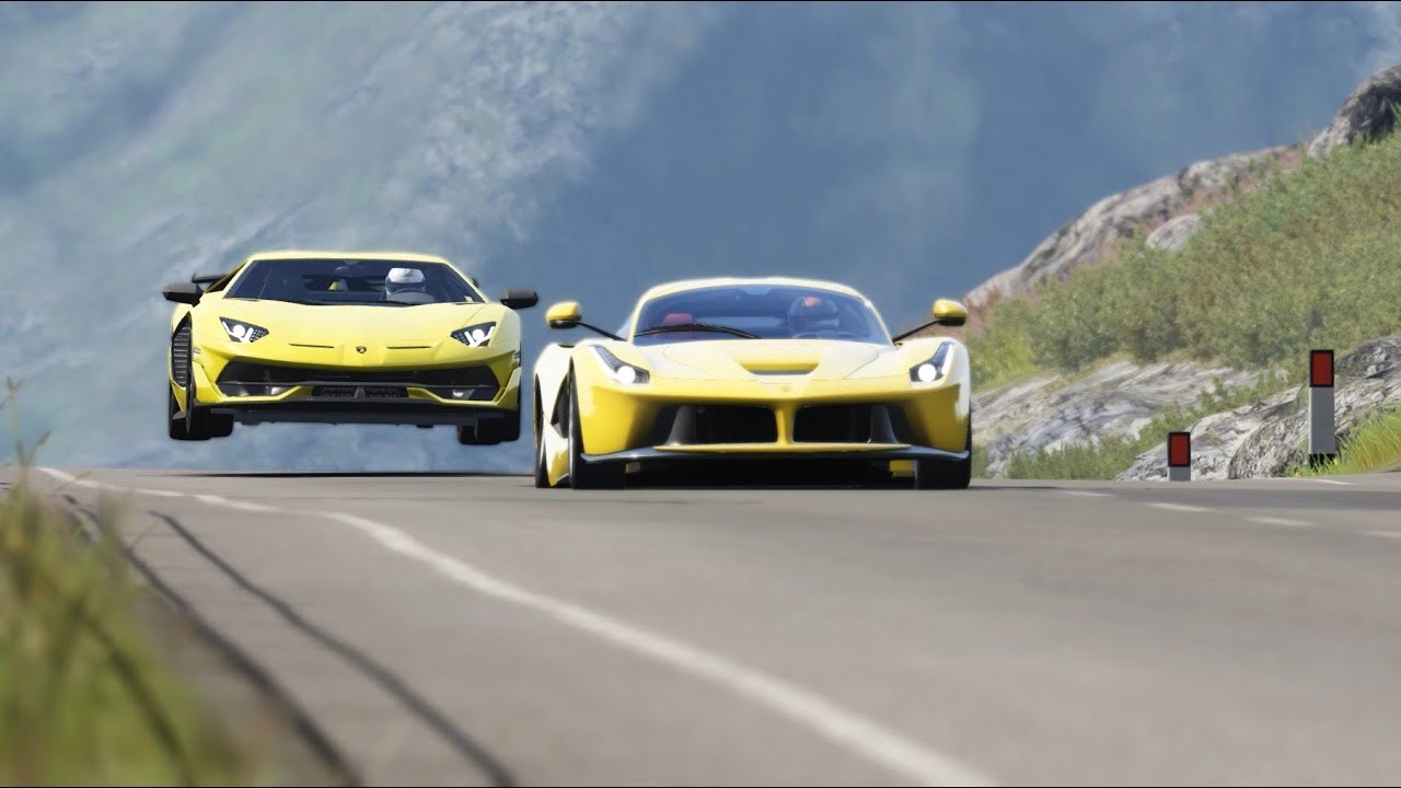 Lamborghini Aventardor SVJ vs Ferrari LaFerrari at Highglands