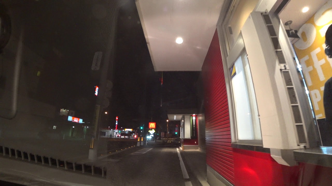 マクドナルド福島ドライブスルー 平面駐車場。マック駐車場。McDonald’s Drive Through.MAC Parking lot JAPAN.