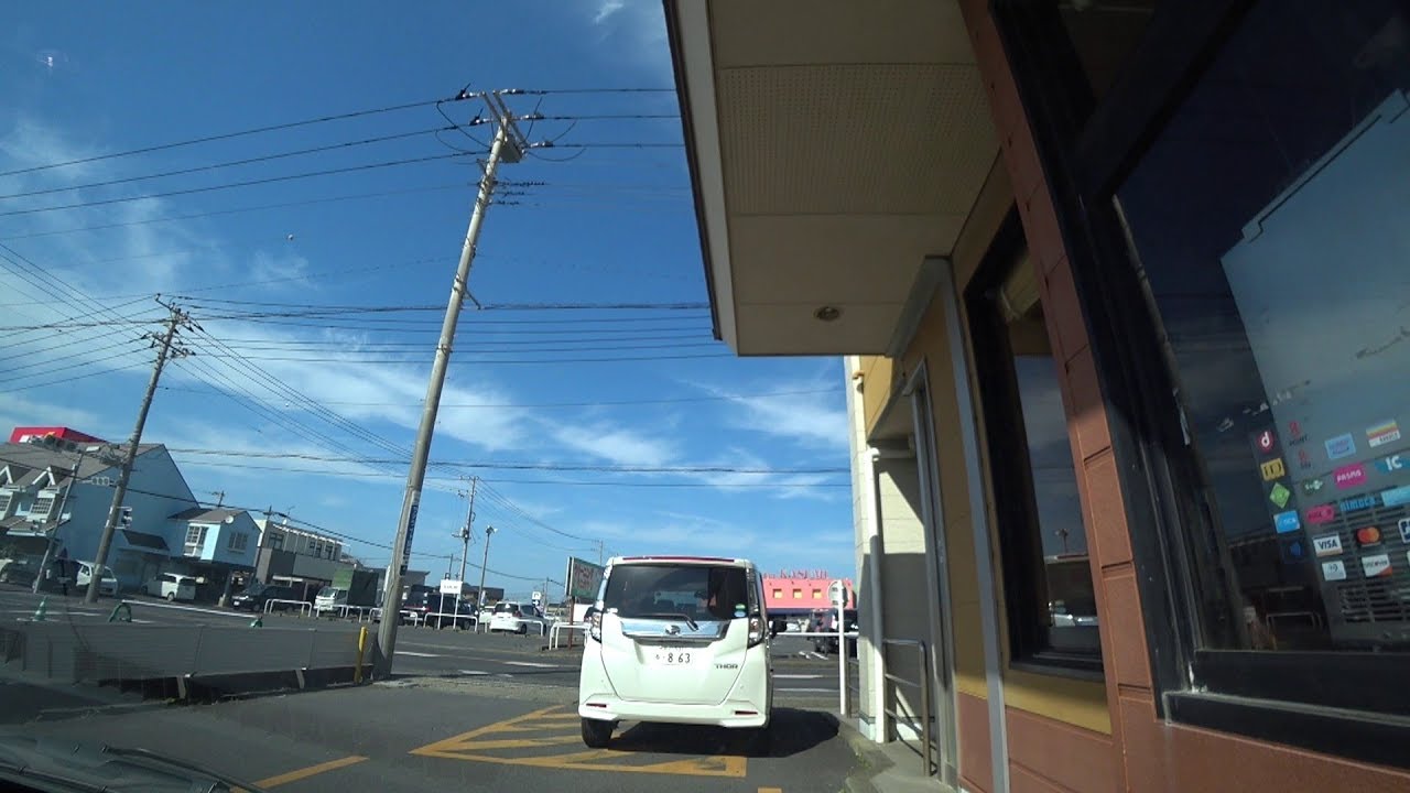 マクドナルド銚子ドライブスルー 平面駐車場。マック。千葉県銚子市。McDonald’s drive through.