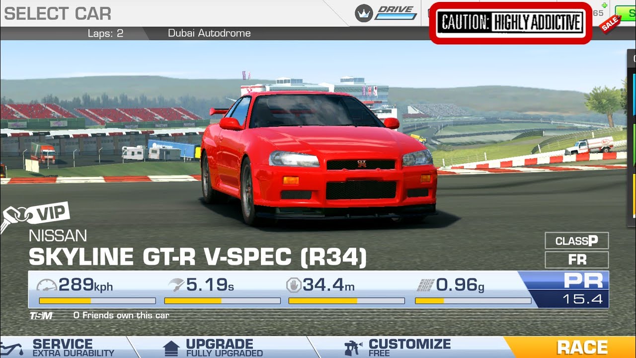 NISSAN SKYLINE GT-R V-SPEC (R34) || REAL RACING 3 || TOP SPEED 280+ kph SUPERCAR GAMEPLAY..