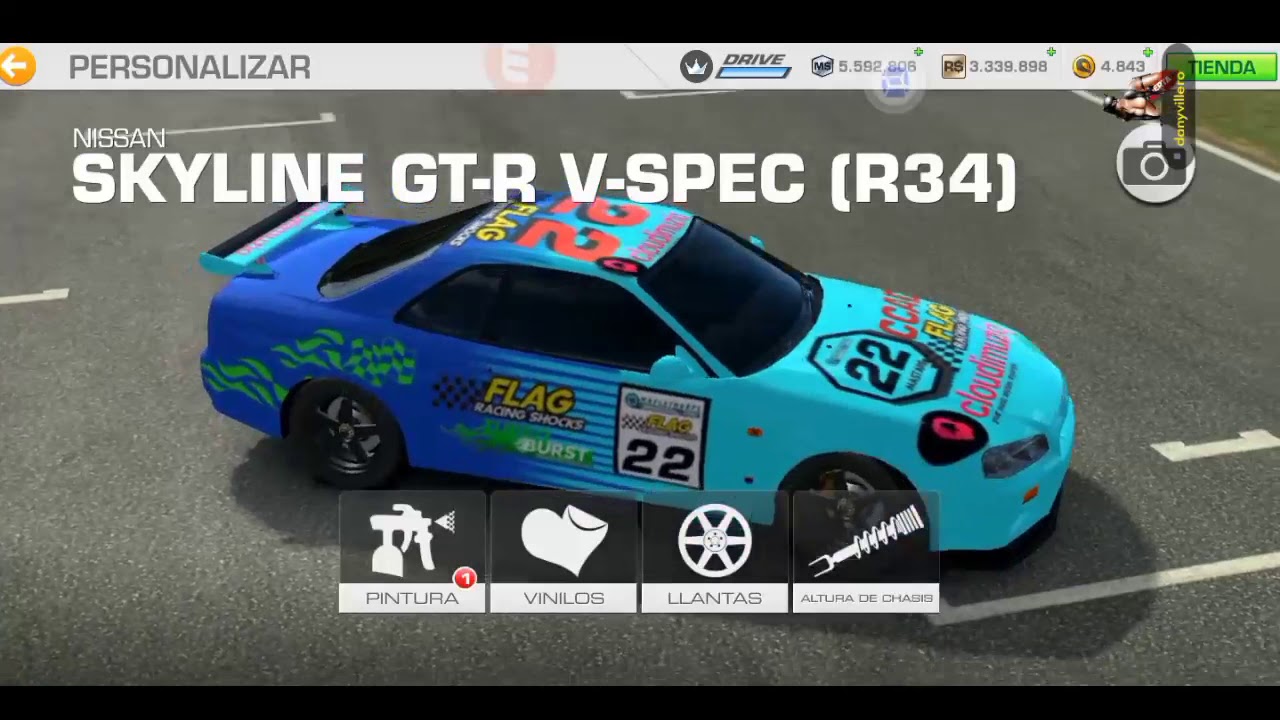 NISSAN SKYLINE GT-R V-SPEC (R34) en cumbia ccad. Dc.