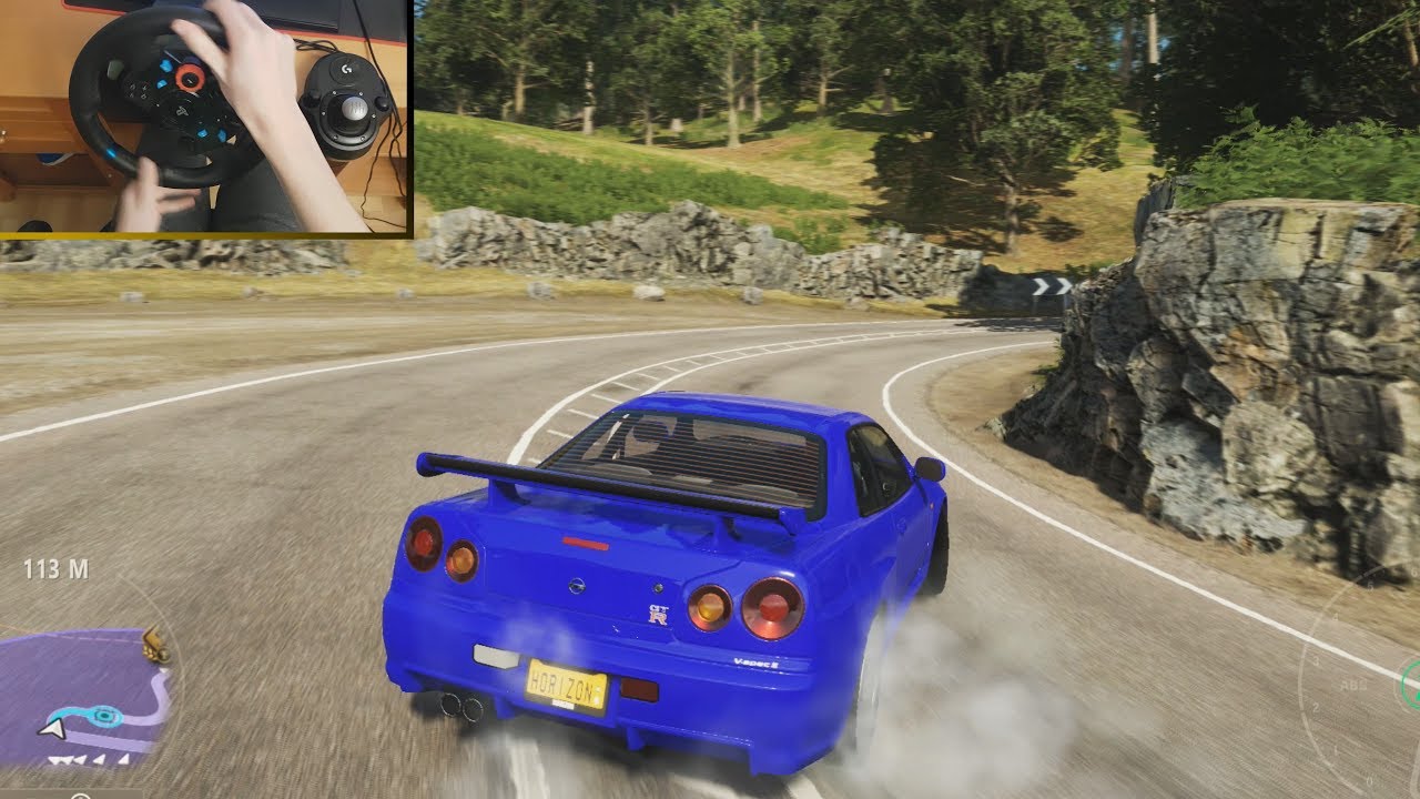 Nissan Skyline R34 GT-R - Forza Horizon 4 | Logitech g29 gameplay 4k60fps