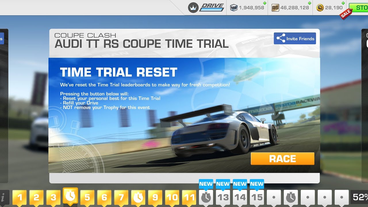 Real Racing 3 Career: PRO/AM / Coupe Clash 4 Audi TT RS Coupe Time Trial