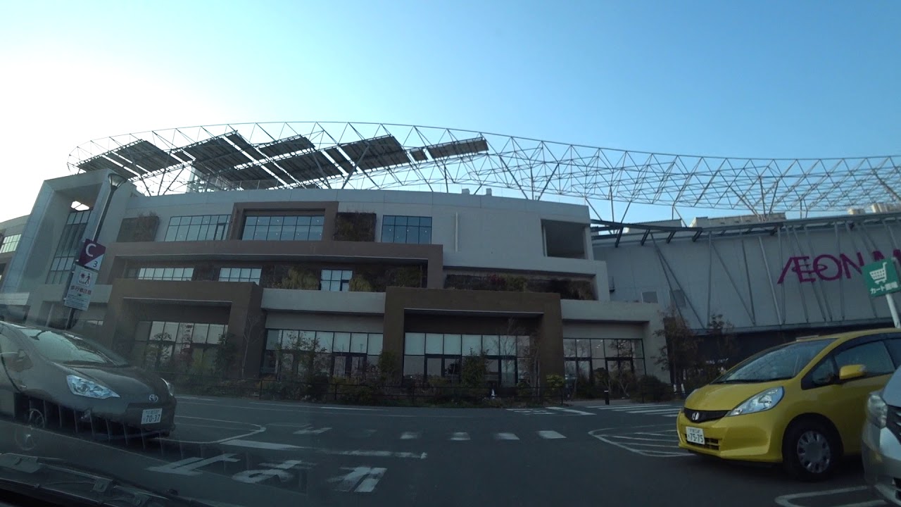 イオンモールつくば 屋上立体駐車場(入庫⇒出庫)茨城県つくば市【車載動画】Rooftop multistory parking lot