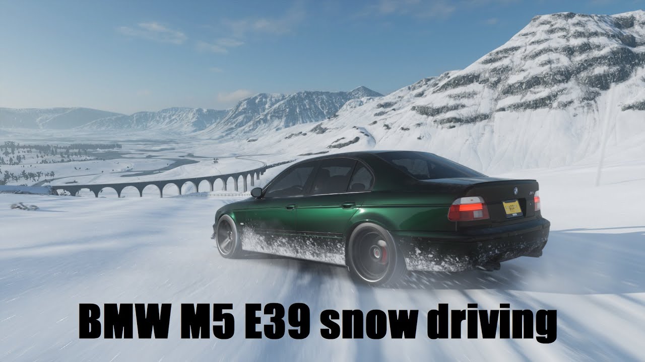 Sketchy driving in slippery snow with BMW M5 E39
