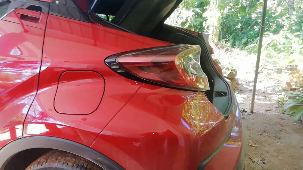 Toyota C-HR Fuel Tank Lid Opening from Trunk.