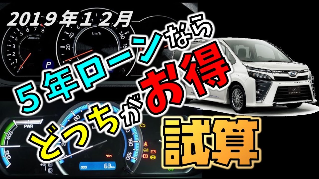 VOXY 80 ハイブリッドとガソリン車は燃費から５年ローンで試算　2019/12