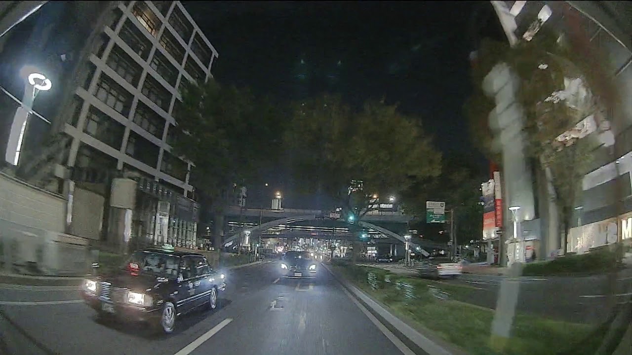 ドライブレコーダー ZDR025 走行映像 リヤカメラ映像（夜）