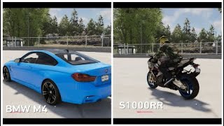 je compare ma voiture favoris et ma moto favoris (BMW M4 et S1000RR)