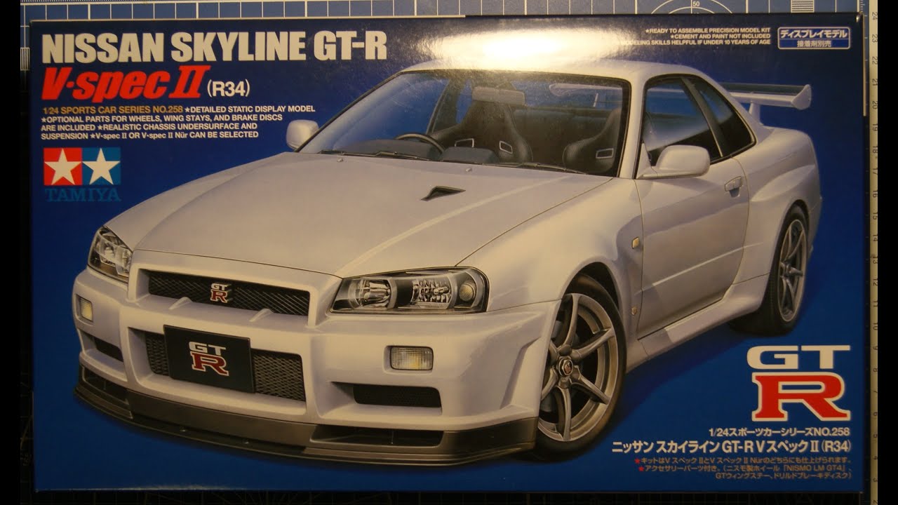 Обзор (review) Nissan Skyline GT-R R34 V-spec 2,Tamiya,scale 1/24