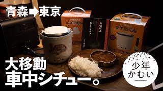 【車中泊】青森から東京まで大移動→ソロキャンプの前乗り車中カレーのつもりが。