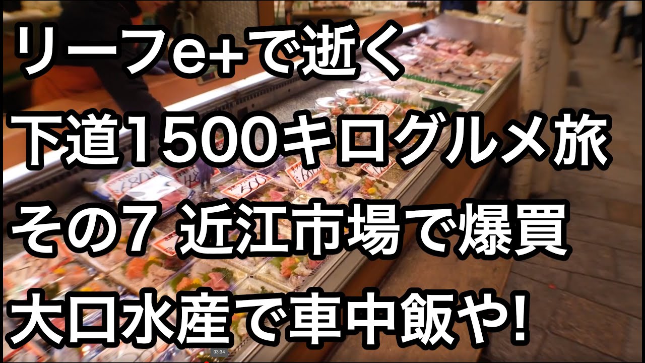 【車中泊・下道で1500キロ7】近江市場で車中飯を爆買するやで! リーフe+で逝く金沢能登半島の旅