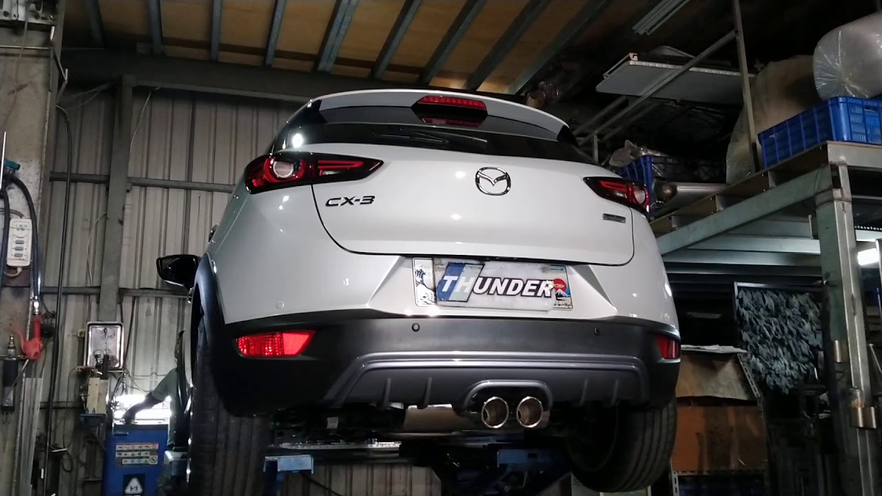 雷力 19 MAZDA CX-3 中段、中雙出超跑尾段│THUNDER 19 MAZDA CX-3  Mid pipe  Muffler – SC type 2tips