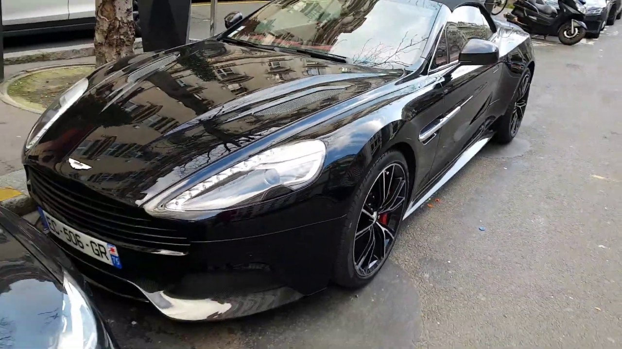 2014 black aston martin vanquish volante in PAris France