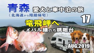 【車中泊】青森 犬連れ キャンピングカーの旅 2019 EP17 竜飛岬へ向かいます。メバル膳のち眺瞰台（北海道から陸路で帰宅)