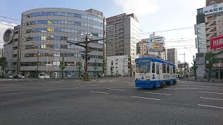 【路面電車 市電】複線ドリフト @高見馬場交差点 2019.5.17