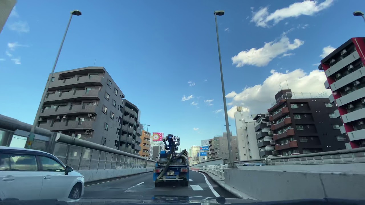 4K 車載動画 首都高速3号 駒沢〜池尻〜渋谷 ドライブ tokyo   japan shibuya