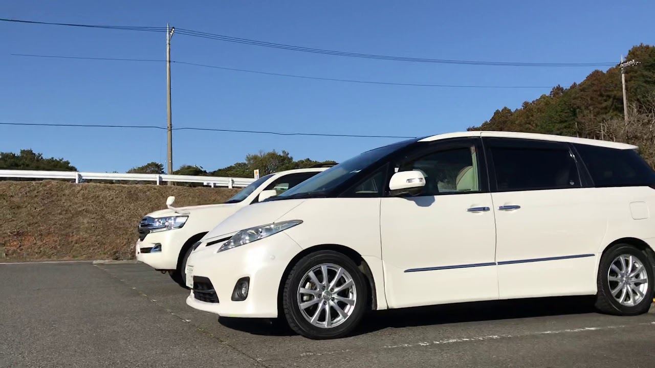 50エスティマとランクル200 宮ヶ瀬鳥居原駐車場にて