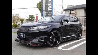 60ハリアー 268万円 ROWENエアロ 22AW 車高調 マフラー ローダウン 1オーナー プレミアム 2014年 5万7千km 2000cc TOYOTA カスタム例