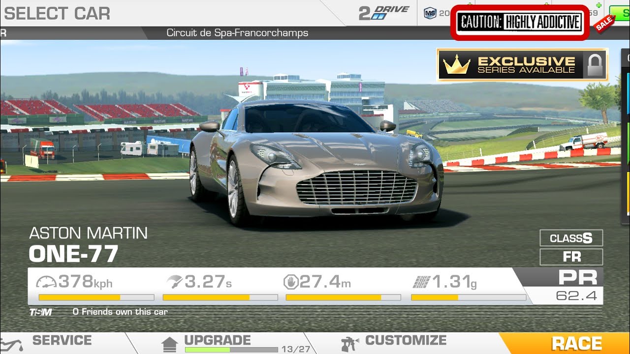 ASTON MARTIN ONE-77 || REAL RACING 3 || TOP SPEED 370+ GAMEPLAY